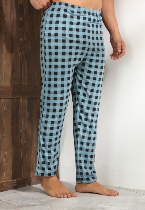 Pantaloni de Pijama ,Barbati,Culoare Turcoaz cu Negru ,Engros